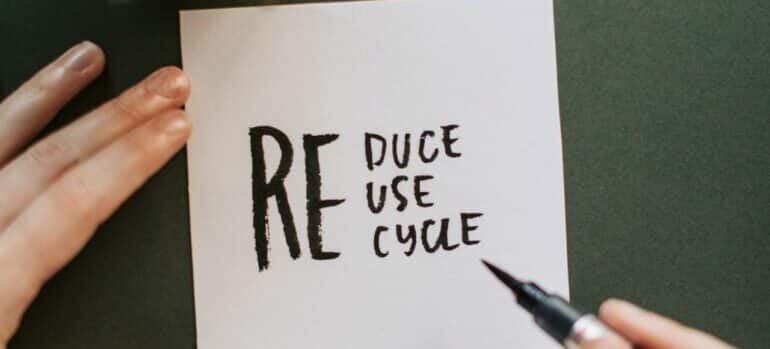 recycle written in a notebook