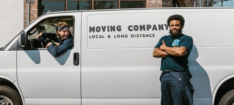 two men with a moving van