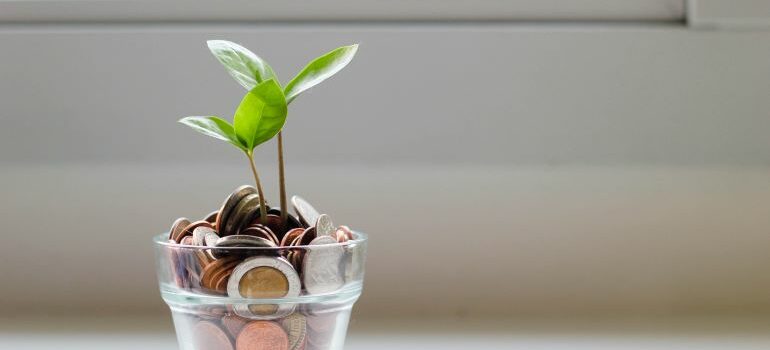 coins in a jar are useful when you are trying to reduce storage rental expenses