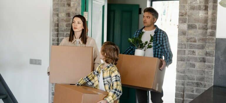 A family moving into the new house