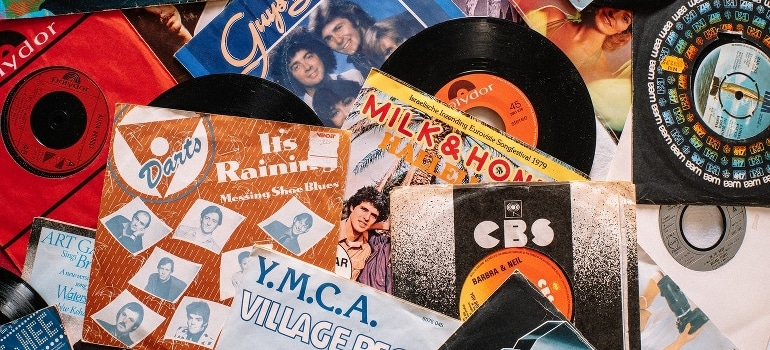 Retro vinyl records
