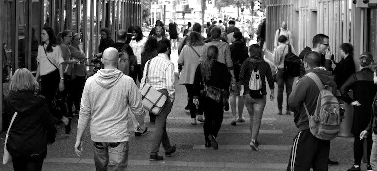 People walking in the street.