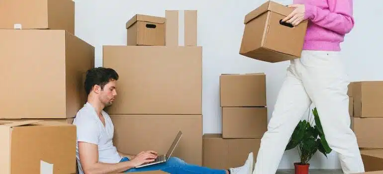 two people creating a minimalist home