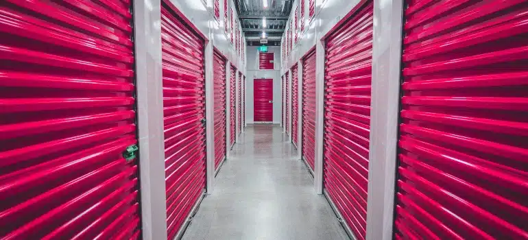 Red storage units