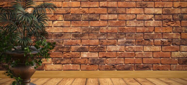 Brick wallpaper as one of Texas interior design trends
