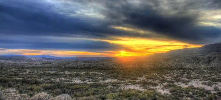 Sunset in a desert