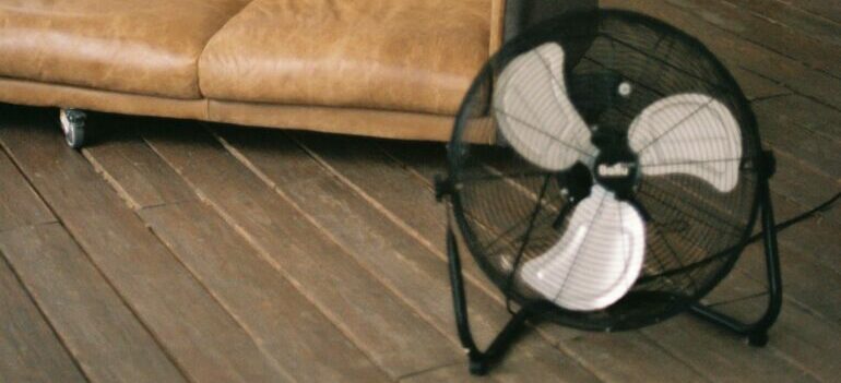 Fan on the apartment floor