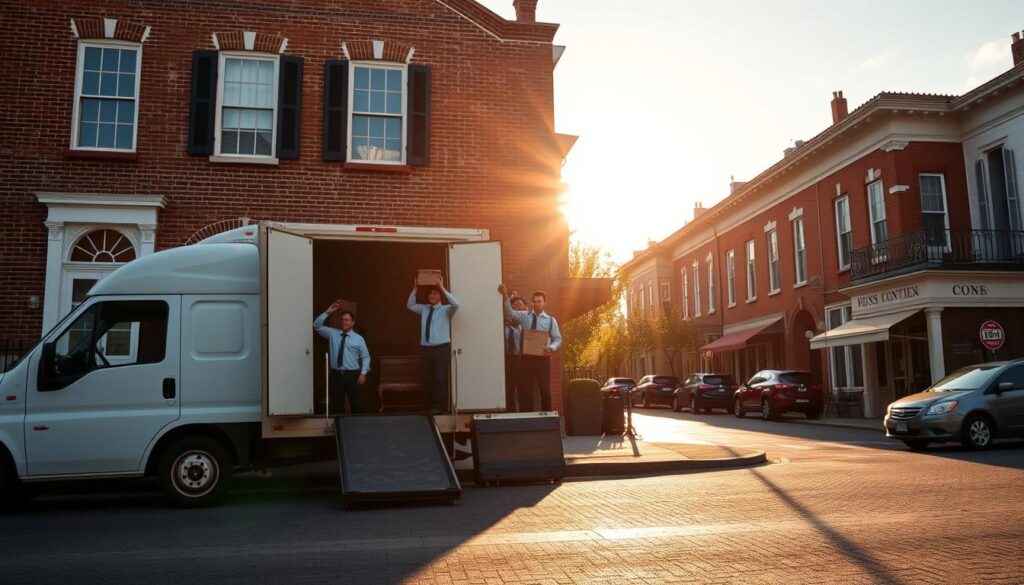 White Glove moving service in Clarksville Historic District