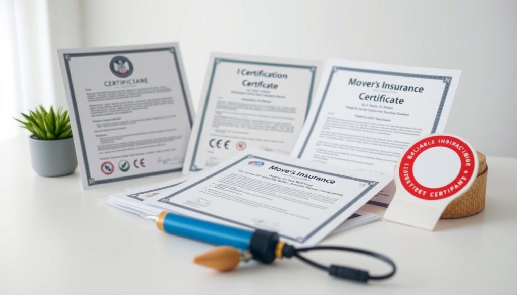 mover insurance and certifications