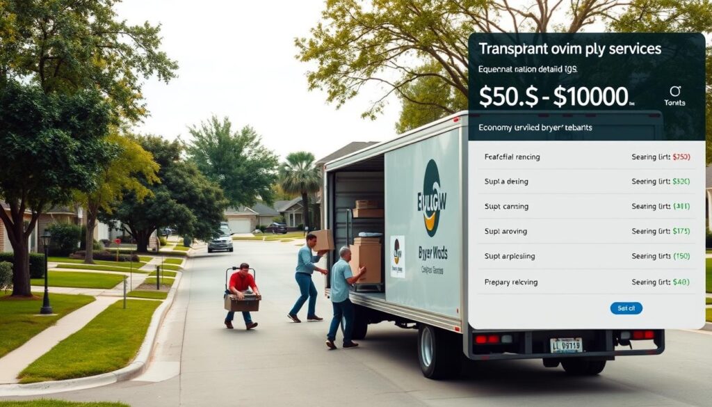 transparent pricing moving services